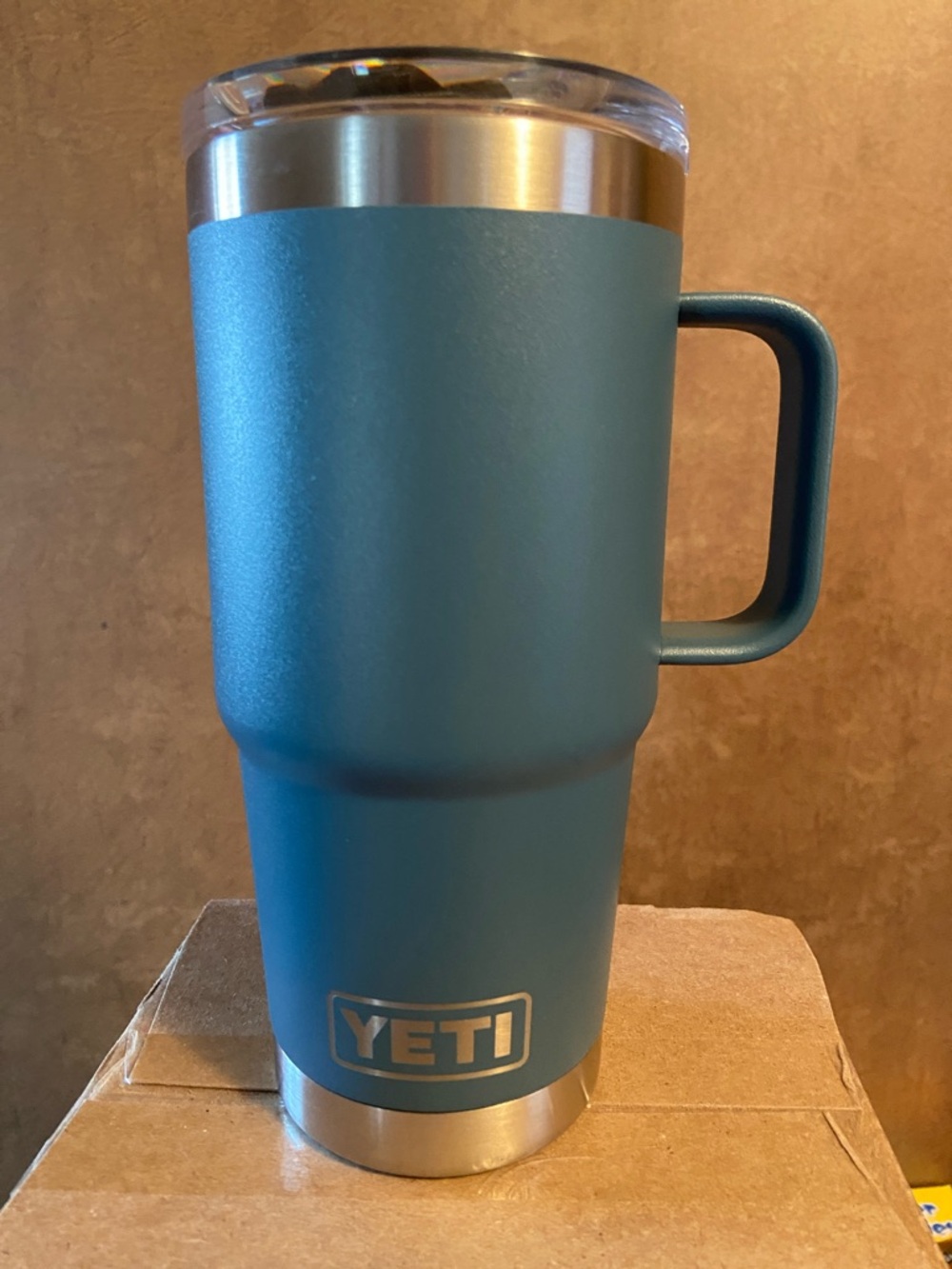Yeti Teal Insulated Travel Mug with Handle and Clear Lid